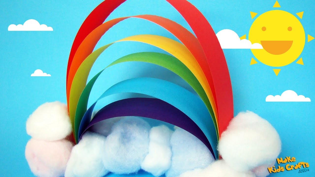 How to make rainbow with paper, Paper Rainbow, Rainbow Craft Ideas With  Paper