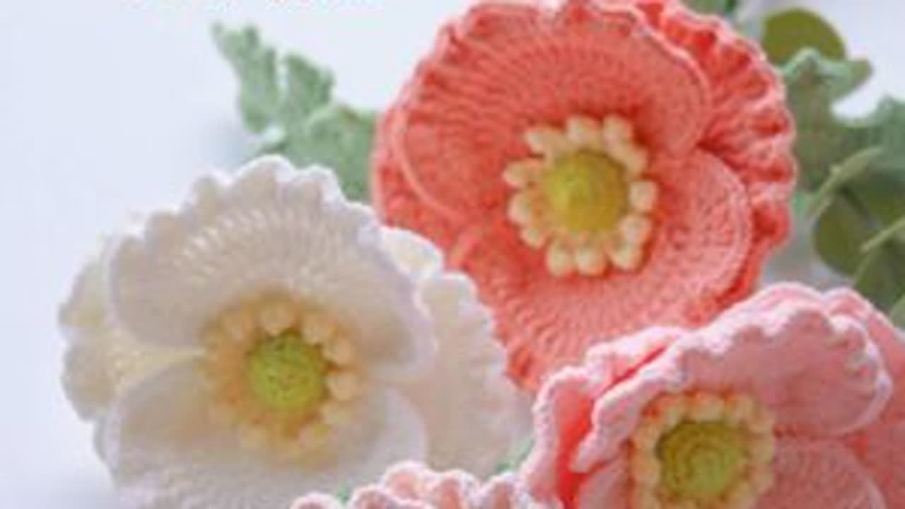 有手就会之——裙边虞美人花芯#毛线制作手工花朵 #裙边虞美人钩织教程 #虞美人钩针教程