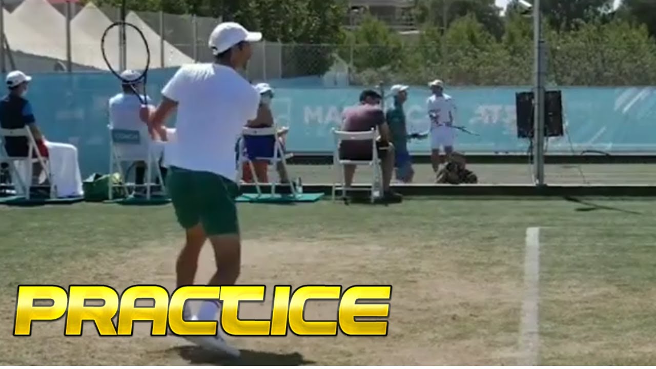 Novak Djokovic Latest Practice on Grass at Mallorca Championship 2021