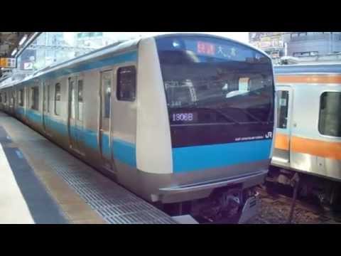 京浜東北線神田駅　E233系1000番台発車と中央線E233系0番台発車