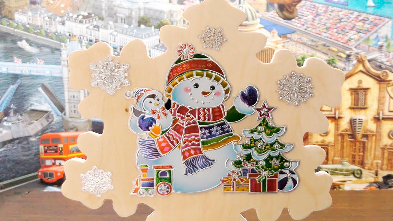 Новогодний подарок своими руками снежинка из фанеры DIY Семья Булатовых