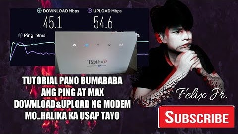 TUTORIAL PARA SA MODEM936 LOWPING/MAX DOWNLOAD&UPLOAD