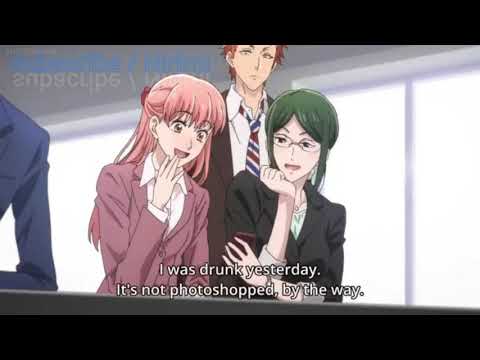 Kissing drunk ..tarou and  hana // wotaku ni koi wa muzukashi