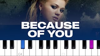 Kelly Clarkson - Because Of You (piano tutorial)