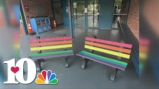 Clinton school turns bottle caps into buddy benches