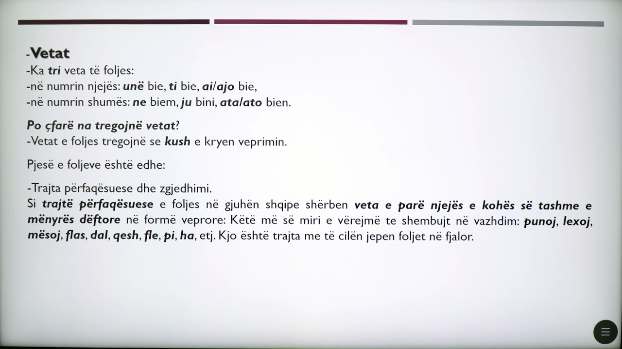 8 01 014 - Java 3 - Gjuhë shqipe - Zgjedhimi i foljeve