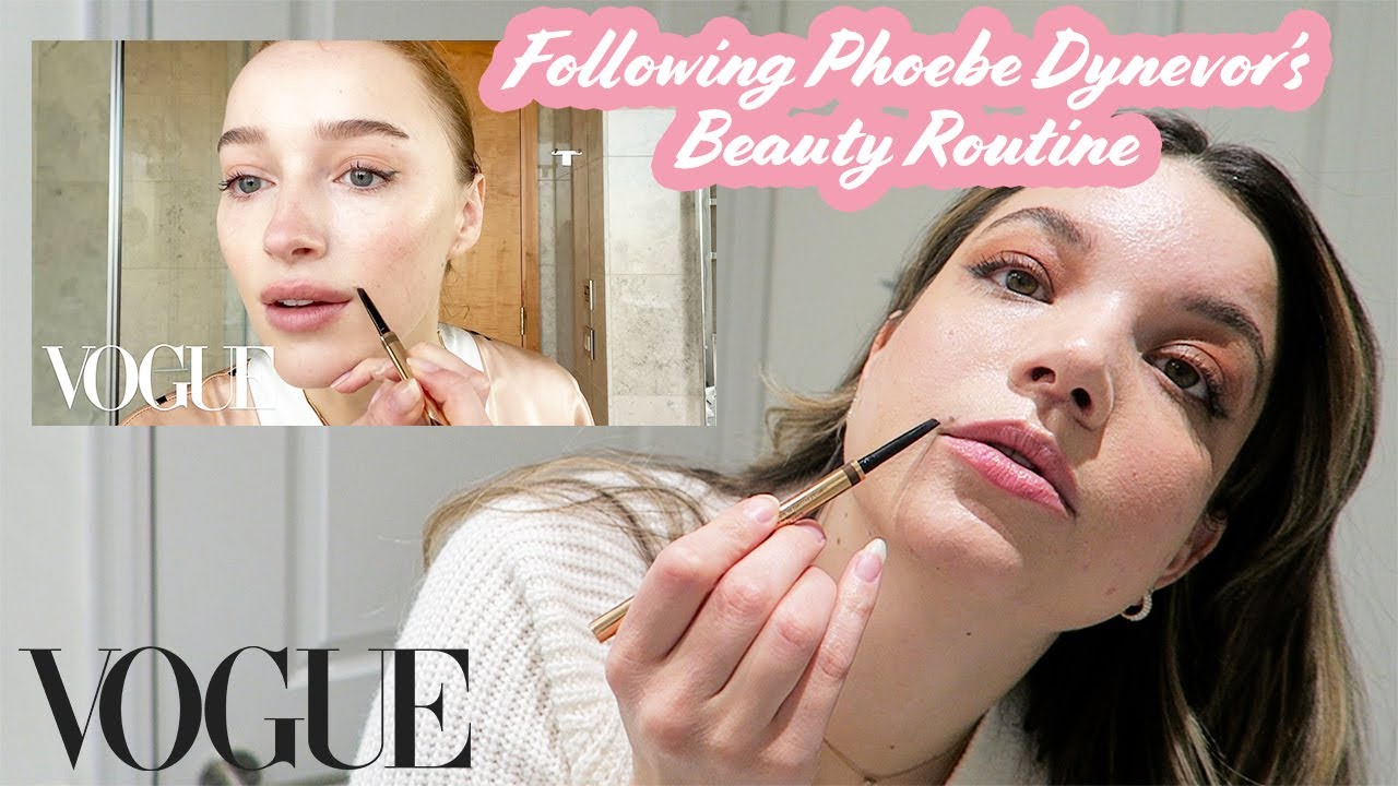 FOLLOWING PHOEBE DYNEVOR'S VOGUE BEAUTY ROUTINE get ready with me ️