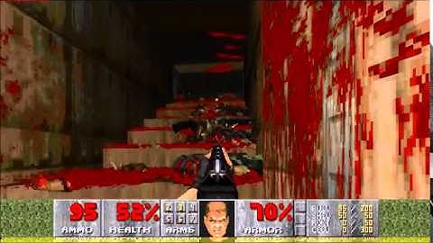 Brutal Doom - E1M1 5x Monsters (Literally Knee Deep in the Dead)