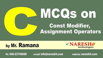 Learn Const Modifier & Assignment Operators in C | C MCQs and Answers with Explanation