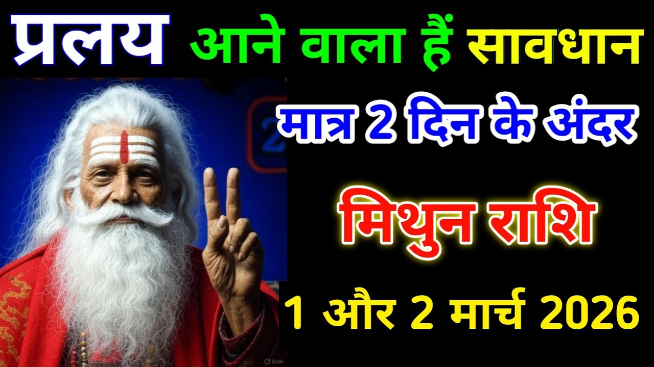 मिथुन राशि 1,2 मार्च को प्रलय आने वाला हैं सावधान! मात्र 2 दिन के अंदर। #mithun_rashi #astrology 
