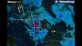 2016 1003 : trajectoire prévue de l'ouragan Matthew