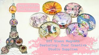DIY Glass Magnets from Your Creative Studio Supplies Scraps Easy Gift Idea Handmade Tutorial