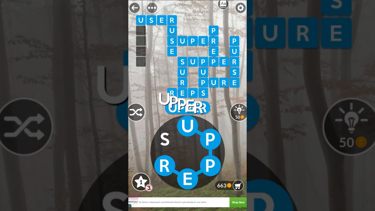 Wordscapes Fog Wood 11 Level 1291