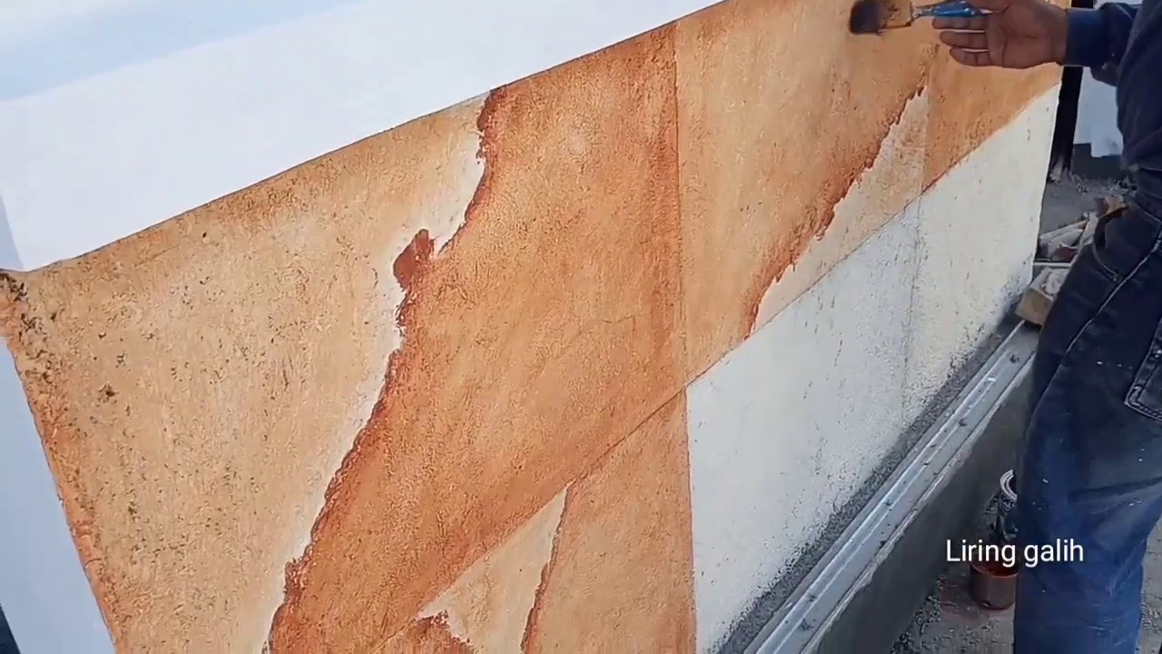 The easy way to paint a stonework wall of nature cara 