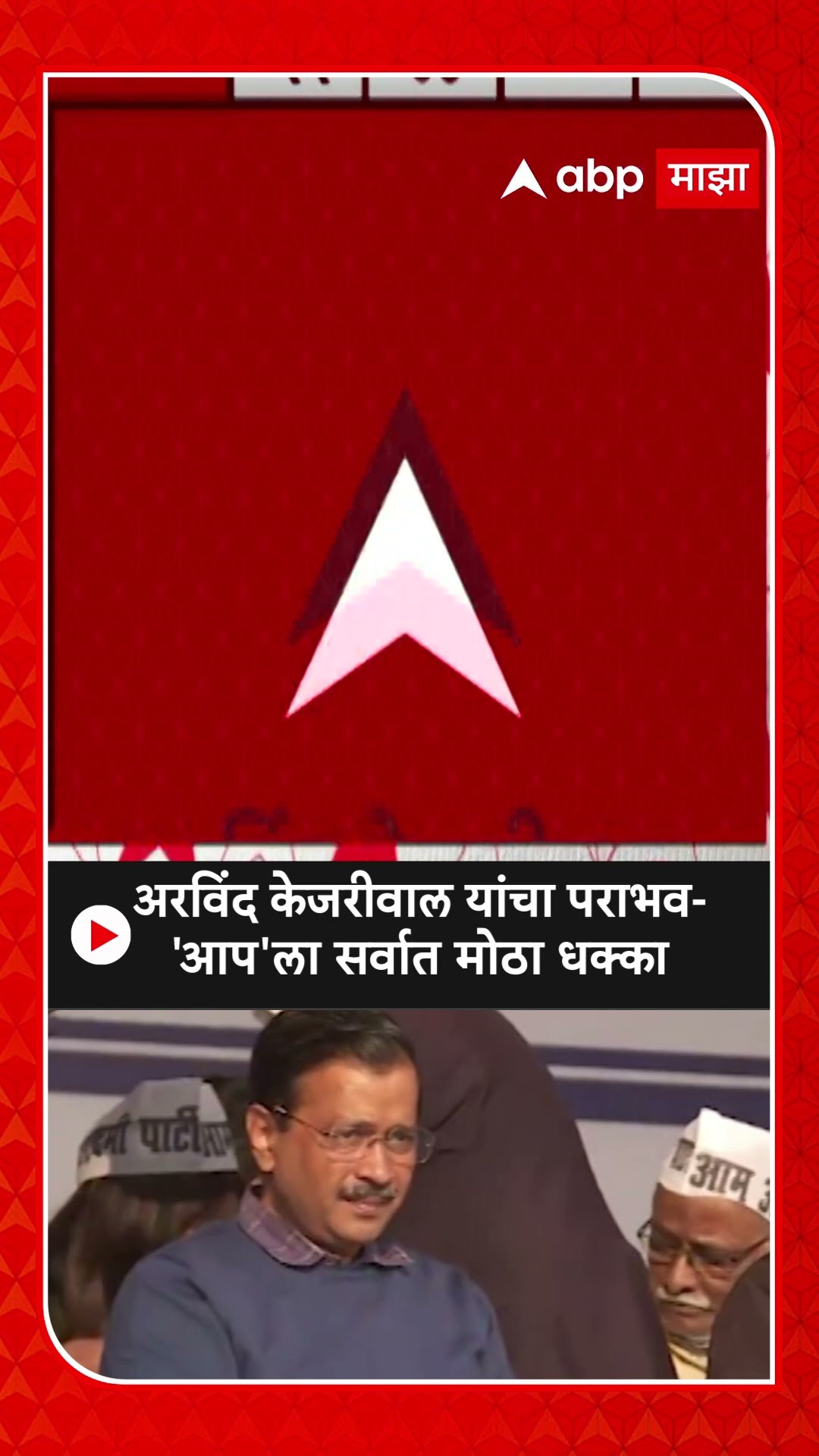 Delhi Elections  Arvind Kejriwal lost  अरविंद केजरीवाल यांचा पराभव   ' 'आप'ला सर्वात मोठा धक्का