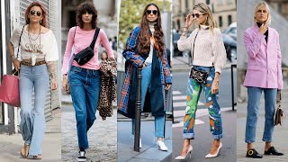 Paris Street Jeans Style | Top Jeans Trends 2023 | Street Fashion | Stylish Denim Looks