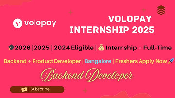 Volopay Internship 2025 | Product & Backend Developer Roles | 20K–30K Stipend#skilllayer skill layer