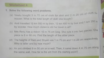 Dav Public School  Class 4 Math Unit 5 Worksheet 4 || Length || @madhubanclasses
