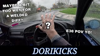 : POV E36 318is -  DRIFT CAR drive to work in RAINSTORM