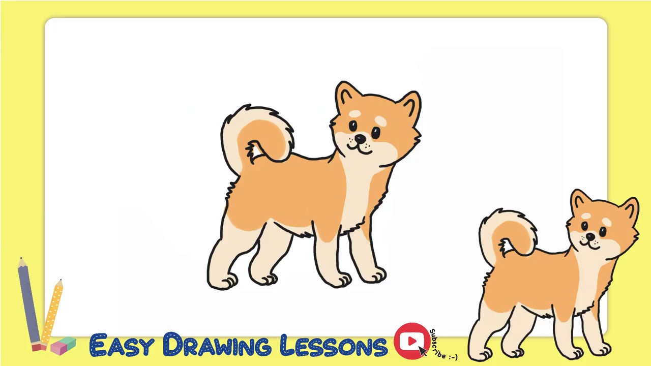 How To Draw A Dog (Shiba Inu) - YouTube