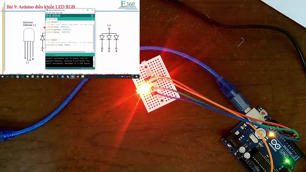 led arduino  New 2022  Tự học Arduino: Bài 9 - Arduino điều khiển LED RGB