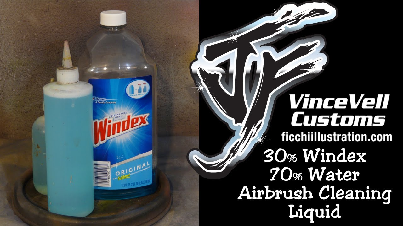 Using Windex & Water Aibrush Cleaning Liquid 30/70 - YouTube