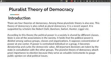 Pluralist Theory of Democracy