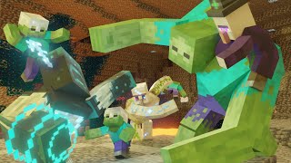 Warden vs Mutant Zombie -EPIC FIGHT- (Minecraft Animation Movie) screenshot 4