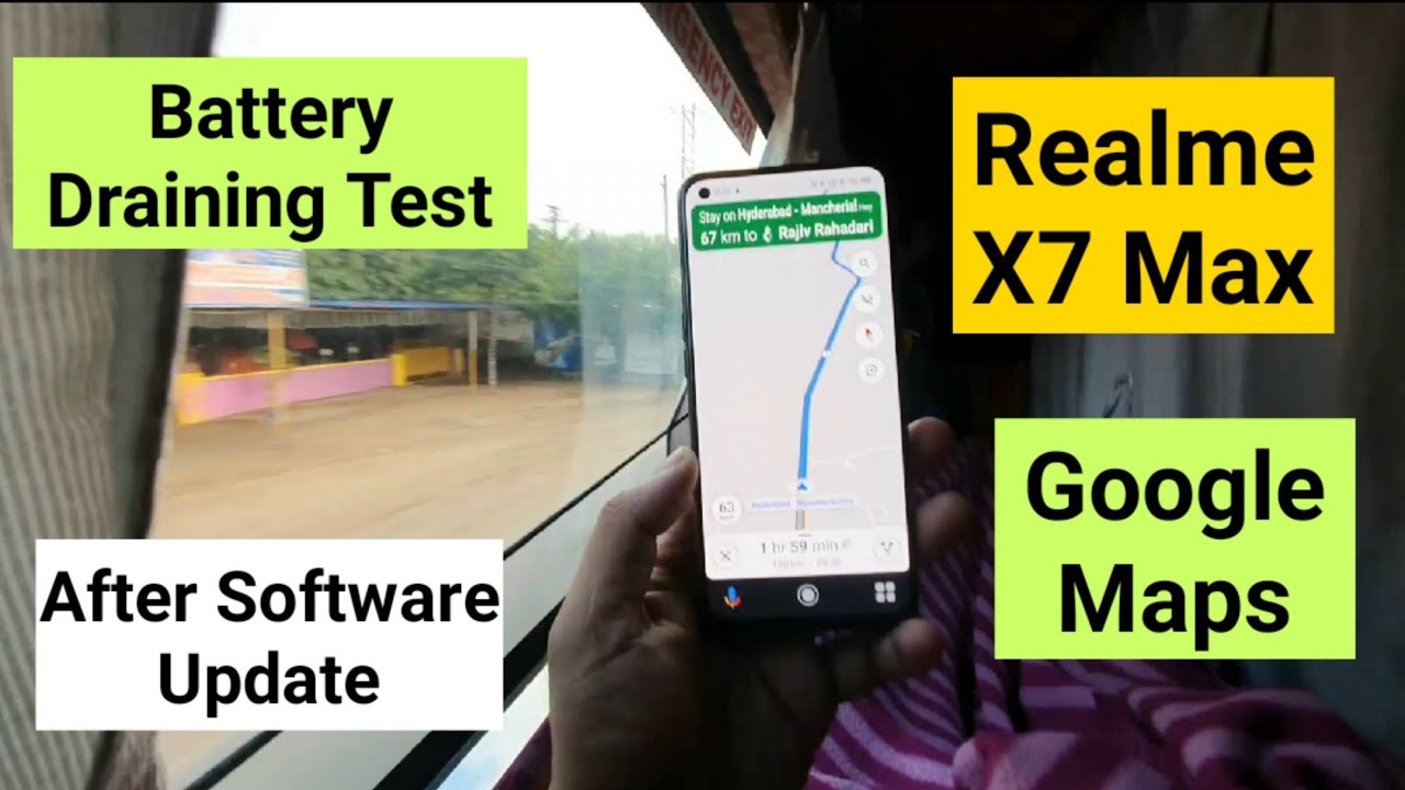 Realme X7 Max Battery Battery drain test using Google Maps after