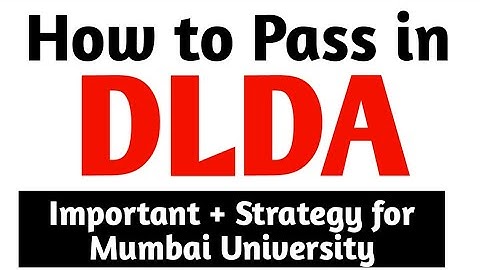How to pass in DLDA  for  Sem 3 | Mumbai university