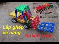 Lắp ghép xe nâng và review tàu hỏa hơi nước ( forklift truck assembly and steam train )