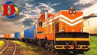 Поезда для детей Железнодорожный транспорт развивающий мультик про Железную дорогу и грузовой поезд Поезда для детей Железнодорожный транспорт развивающий мультик про Железную дорогу и грузовой поезд