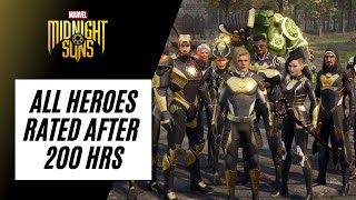 ALL HEROES TIER LIST | ALL HEROES RATED AFTER 200 HRS | MARVEL'S MIDNIGHT SUNS