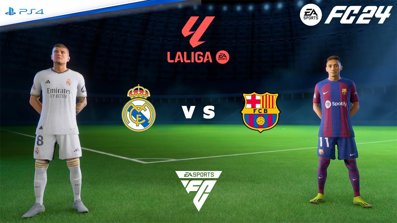 FC 24 PS4 Gameplay - Real Madrid vs Barcelona | LaLiga EA SPORTS 2023/ ...