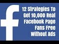 12 Strategies To Get 10,000 Real Facebook Page Fans Free Without Ads