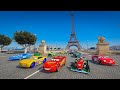 Pixar Cars 3 - Street Racers in Paris - McQueen The King Cruz Ramirez Chick Hicks Jackson Storm GTAV