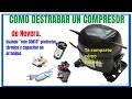 Destrabar un compresor de nevera, con un relé corto, protector térmico y un capacitor de arranque.