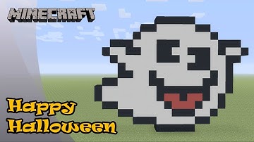Minecraft: Pixel Art Tutorial: Boo (Happy Halloween)