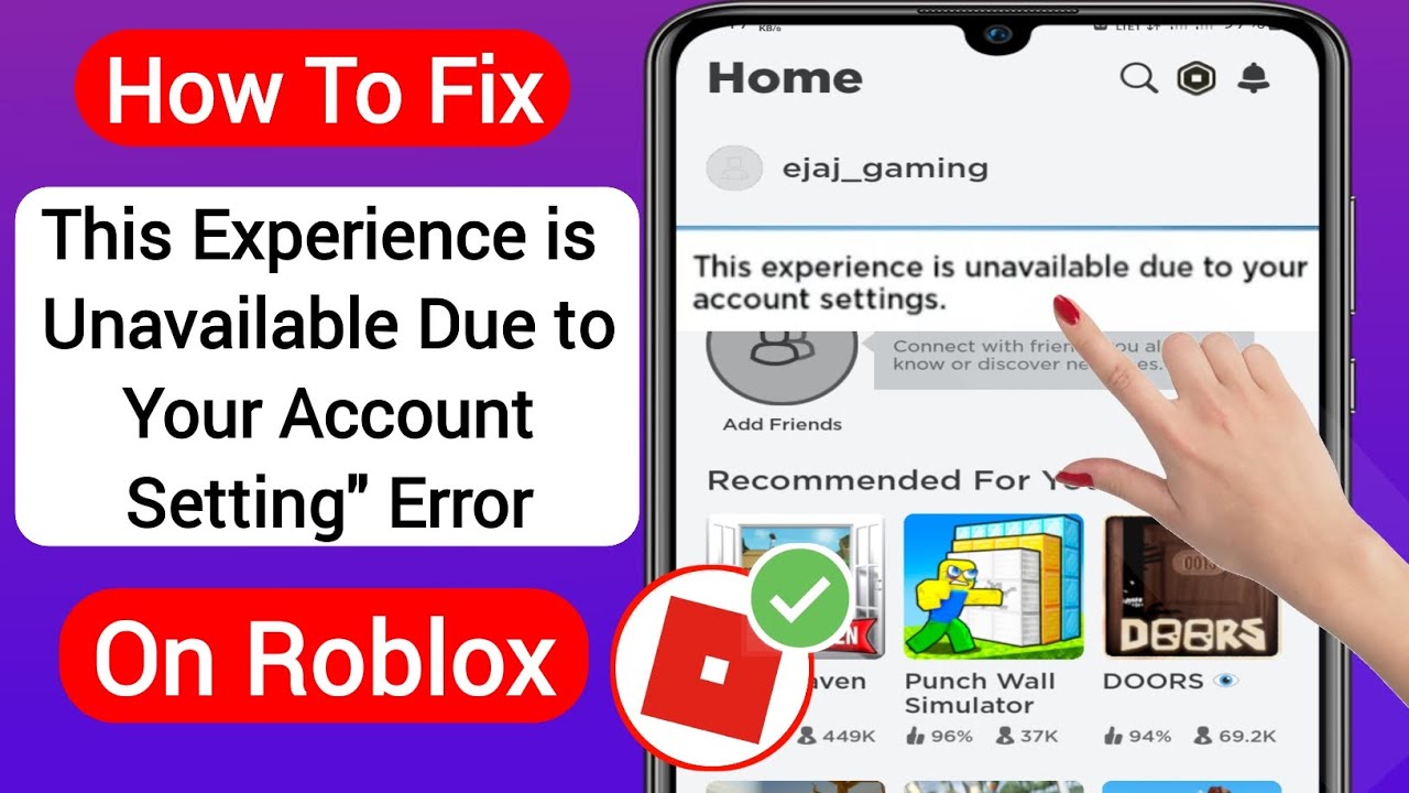 Fix Roblox  This Experience is Unavailable Due to Your Account