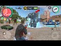 Rope hero vice town mutant man freeze car robot tank hard freeze on road  android gameplay