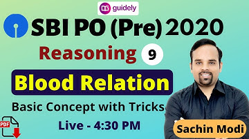 SBI PO 2020 (Prelims | Blood Relation Reasoning Tricks in Hindi by Sachin Modi Sir | 2100 | PART - 9
