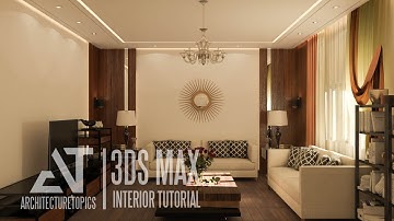 Part2  sitting room Interior 3Ds Max 2019 Tutorial Modeling Design Vray Render Part (2 of 3 )