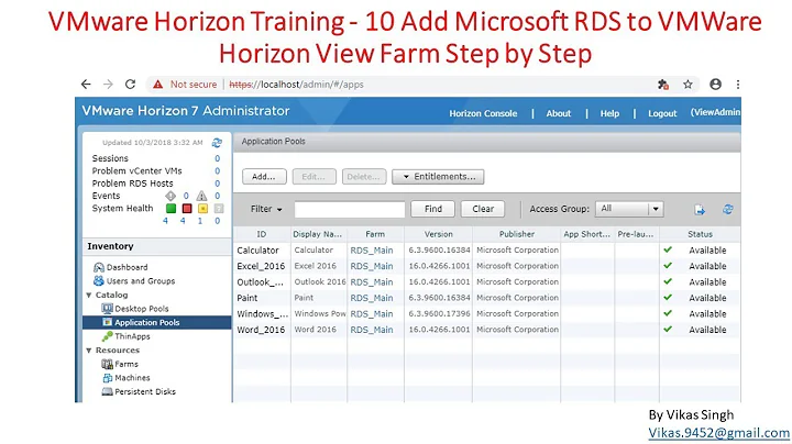 VMware Horizon Training | 10 - Add Microsoft RDS to VMWare Horizon View Farm Step by Step