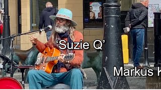 Suzie Q on the street in Kilmarnock (busking)