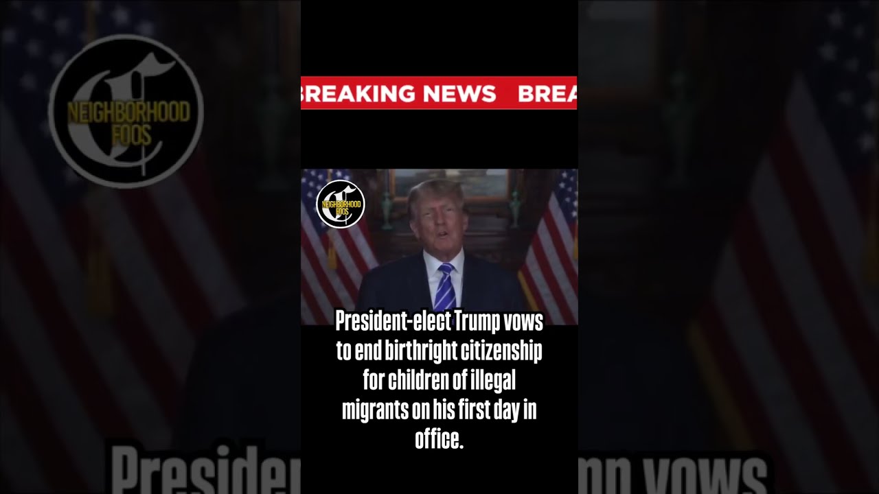 President Elect Trump Vows To End Birthright Citizenship For Children Of Illegal Migrants