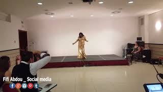 Fifi Abdou belly dance hot show Golden dress