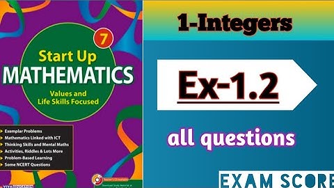 Viva Education start up class-7|| chapter -1 integers|| Ex-1.2|| #examscore #cbsemaths #integers