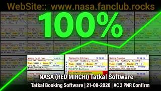 NASA (RED MIRCHI) Tatkal Software | Tatkal Booking Software | 21-08-2026 | AC 3 PNR Confirm screenshot 4