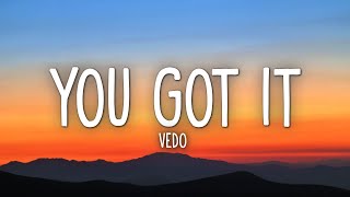 Vignette de la vidéo "Vedo - You Got It (Lyrics)"