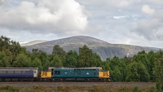 HD Thrash 37 610 and 116 storming through the Scottish Highlands in the Kincraig